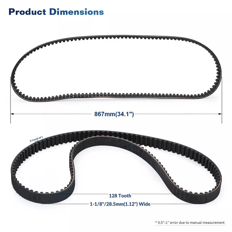 128T 1 1/8 дюйма задний приводной ремень для 91-03 HARLEY SPORTSTER 883 HUGGER 1200 40022-91 - Изображение 3 из 4