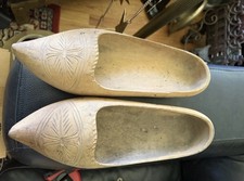 Antique Hand Carved Wooden Dutch Clogs