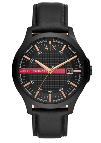 Armani Exchange AX2410 Men's Black Leather Strap Watch