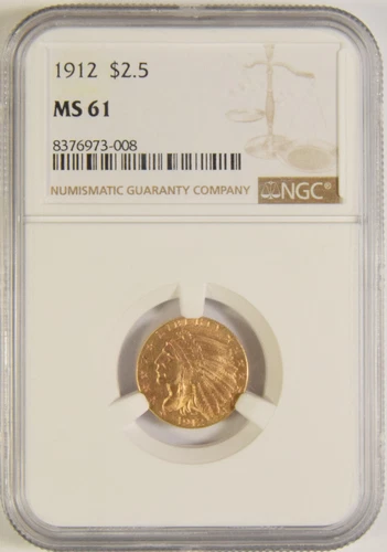 1912 $2.50 Indian Gold NGC MS-61 #73-008