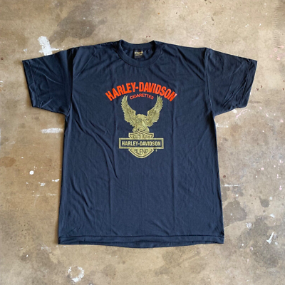80s DEADSTOCK VINTAGE HARLEY DAVIDSON CIGARETTES PROMO BIKER T 