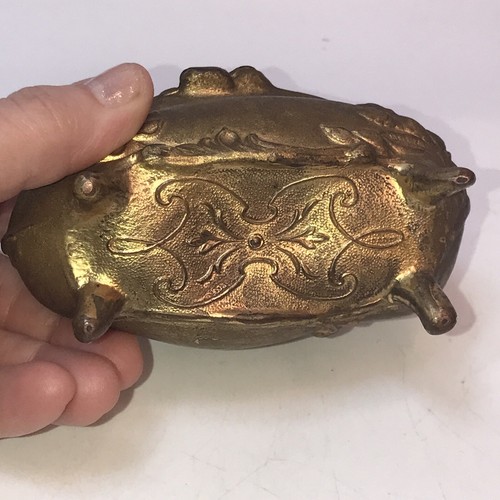 Antique Vintage Cast Metal Art Nouveau Jewelry Casket Trinket Chest Box - Picture 5 of 6