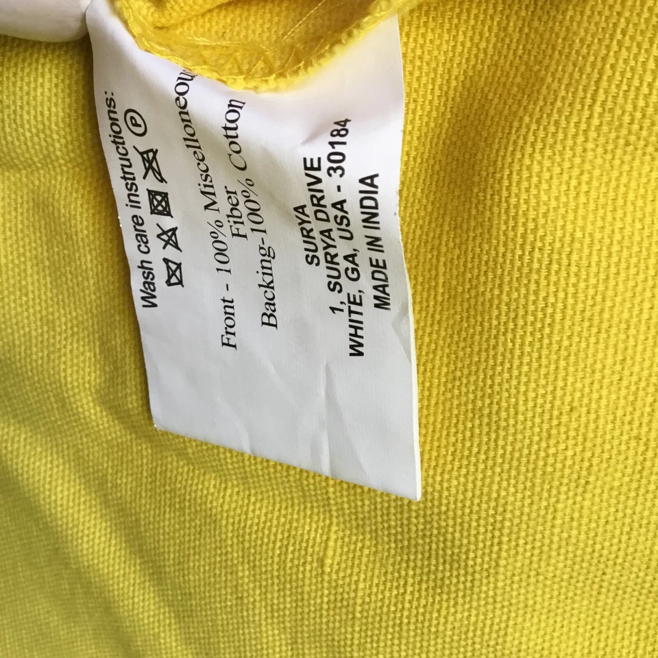 Pair 2 SURYA SQUARE PILLOW COVERS MCM AZTEC BOHO GEOMETRIC GREEN MUSTARD 20 X 20 - Image 3 of 4