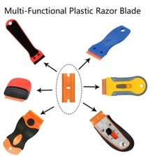 20 pcs Plastic Razor Scraper Blades Double Edged for Wall Car Window Glass