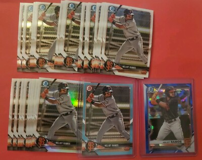 (131) Heliot Ramos 2018 Bowman Draft Chrome Refractor Lot w 2022 Topps Update RC