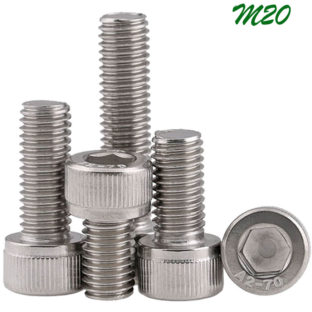 304 Stainless Steel Allen Hex Socket Cap Head Screws & Bolts - Metric M1.6 To M5 - DIN912 Standard