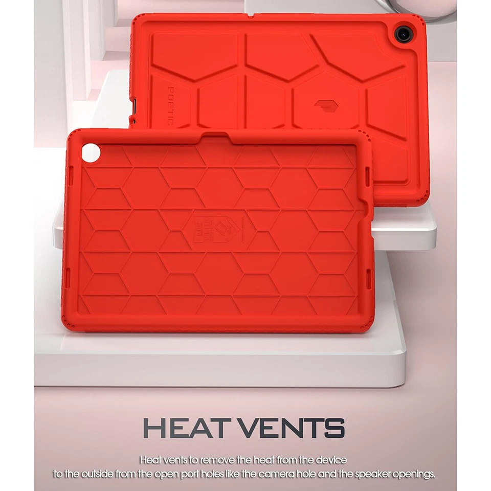 For Samsung Galaxy Tab A9+ Plus Case Shockproof Rugged Kids Friendly Cover Red - Image 3 of 4