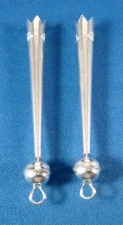 ONE pair NEW Sterling Silver BOLO TIPS large bead loop bola tie tips SHIP FREE!