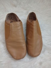 Girls Dance Shoes Tan Jazz Slip On Hip Hop Leather Upper Size 13