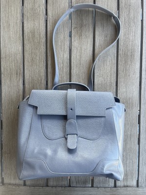 Senreve Maestra Bag Storm Grey/Silver Mimosa Leather Made In Italy