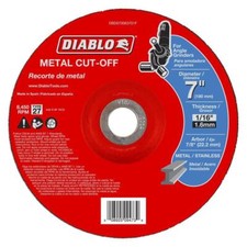 DIABLO 7in Metal Cut Off Disc 5 Pack 7in x 1/16 x 7/8 Type 27 Angle Grinder Pro