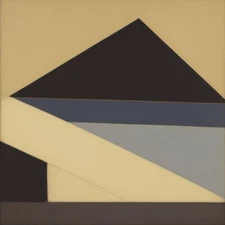 Medium Abstract Painting 2x2 ft. Post-Modernism Geometric Demrin Cubism II NEW