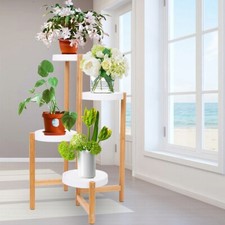 Blumenständer Holz Blumentreppe Innen Pflanzentreppe Deko Garten Balkon Regal DE