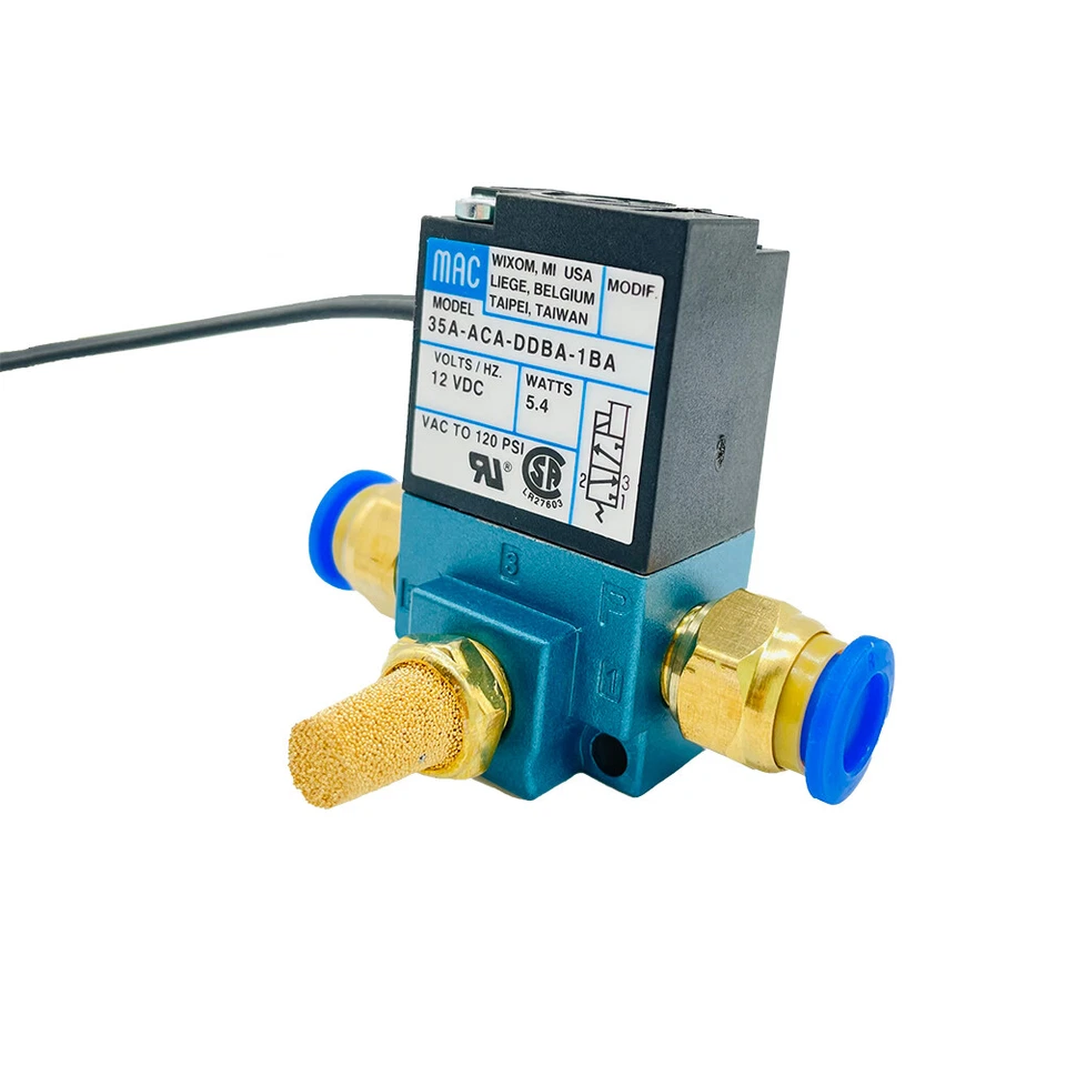 Electroválvula de control de refuerzo electrónico de 3 puertos 12V 5,4W para MAC con silenciador Foto 3 de 4
