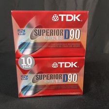 TDK IEC I/Type I Superior D 90 Blank Audio Cassette Tapes Normal Bias 10 Pack
