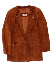 Christ Womens Suede Jacket Eu 38 Medium Brown Leather Be16