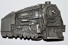 Locomotive Train Engine Belt Buckle Indiana Metal Craft 1979 Pewter 3D