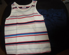 NOS VINTAGE 1980'S HEALTHTEX BOY'S TANK SHIRT  SHORT OUTFIT SIZE 7