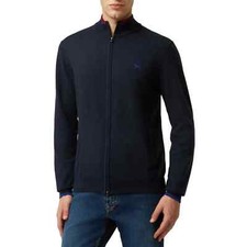 Harmont  Blaine Mens Cardigan Fullzip Wool Sweatshirt Blue FW 23/24 HRK619030788