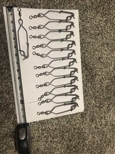 1DZ 6" HD GANG RIG LONG LINE CLIPS SNAPS DUCK GOOSE DECOYS DIVER JERK GEAR 12 PK - Picture 5 of 8