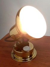 LACQUERED BRASS ACCENT HALOGEN SWIVEL READING LIGHT MARINE BOAT 