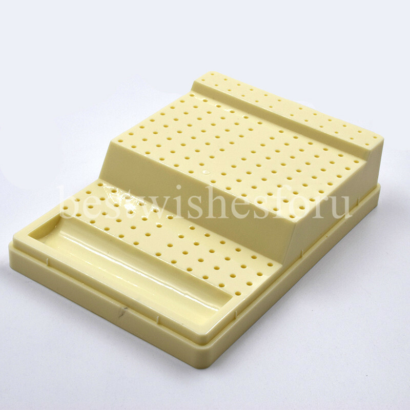 Dental Bur Block Holder With Lid - Plastic Station Holds 168 Burs For RA & FG Dental Tools