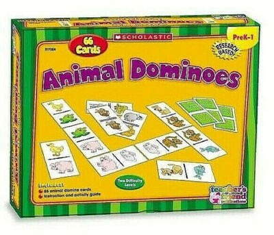 Animal Dominoes 66 Instructional Cards PreK-1 ~ Scholastic  NEW #9780439824057