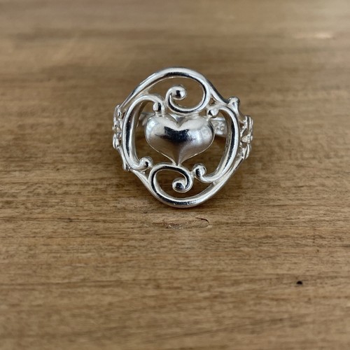 NV Signed Sterling Silver Filigree Swirl Herat Flower Ring Sz 6 eBay