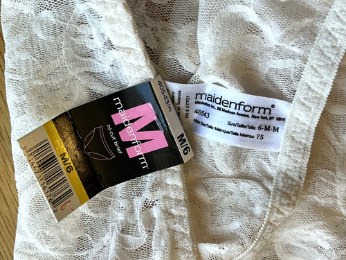 MAIDENFORM Medium Ivory PVT AFFAIR Hi Cut Sheer Lace Panties NWT #40543 Vintage - Picture 6 of 6