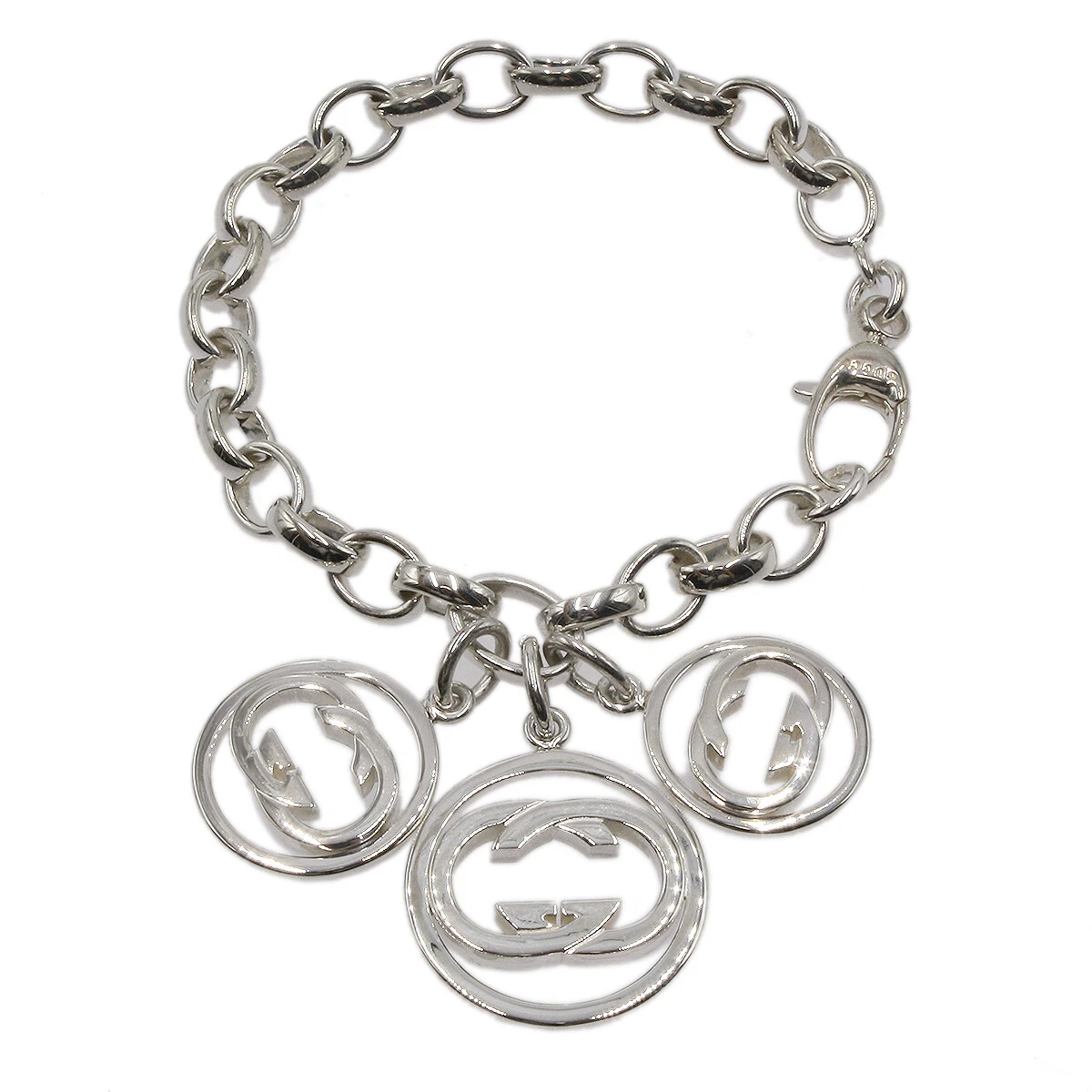 Gucci Sterling Silver Trademark Bracelet with Heart Pendant - 17cm  YBA223513001017 | Mayors