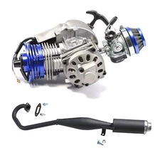 50cc 49cc Big Bore 2 Stroke Engine Motor Exhaust Mini Pocket Quad Dirt Bike ATV