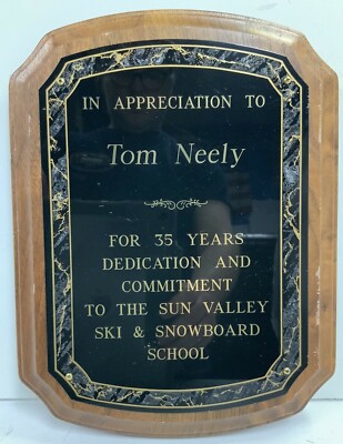 First USA Olympian Luge Team Tom Neely Sun Valley Idaho Community Plaque