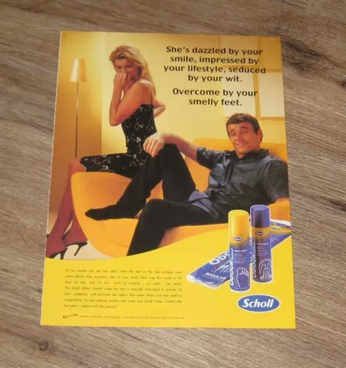 Scholl Odour Control Foot Spray AD magazine clipping page PHOTO advertisement