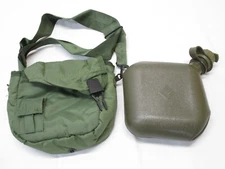 US Military 2 QT Collapsible Water Canteen with 2 Quart Pouch Cover & Sling MINT