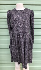 NWT ZARA Woman BROWN PRINTED FLOWING DRESS Animal Ruffled Hem Size S 2490