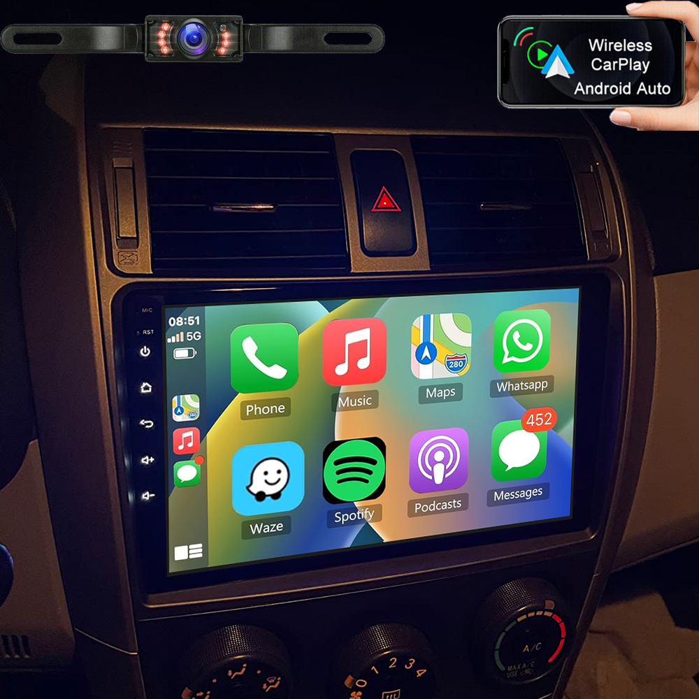 Fits For 2009-2013 Toyota Corolla Apple Carplay Radio Android 13 GPS NAVI WIFI