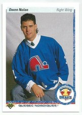 OWEN NOLAN 1990-91 UPPER DECK ROOKIE CARD NEAR MINT CONDITION COLORADO AVALANCHE