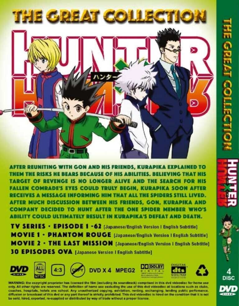 Hunter x Hunter The Great Collection 62 Episodes + 2 Movies + 30 OVA Anime  DVD