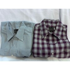 JOS A BANK bundle Traveler's Collection Mens XL Plaid Button Down short Sleev