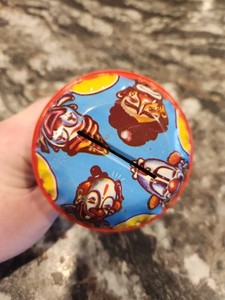 Vintage Clown Tin Rattle Noisemaker Metal Toy Revelers USA New Years Eve Party