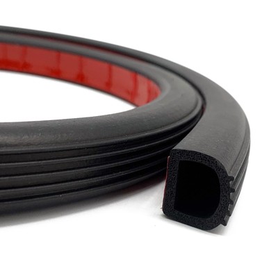 D Shape Rubber Seal Strip, 3/4'' Self-Adhesive EPDM Rubber Weather Stripping G...