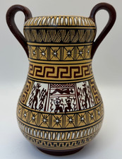 Vaso anfora greca dipinto a mano stile geometrico made grece ceramica decorativa