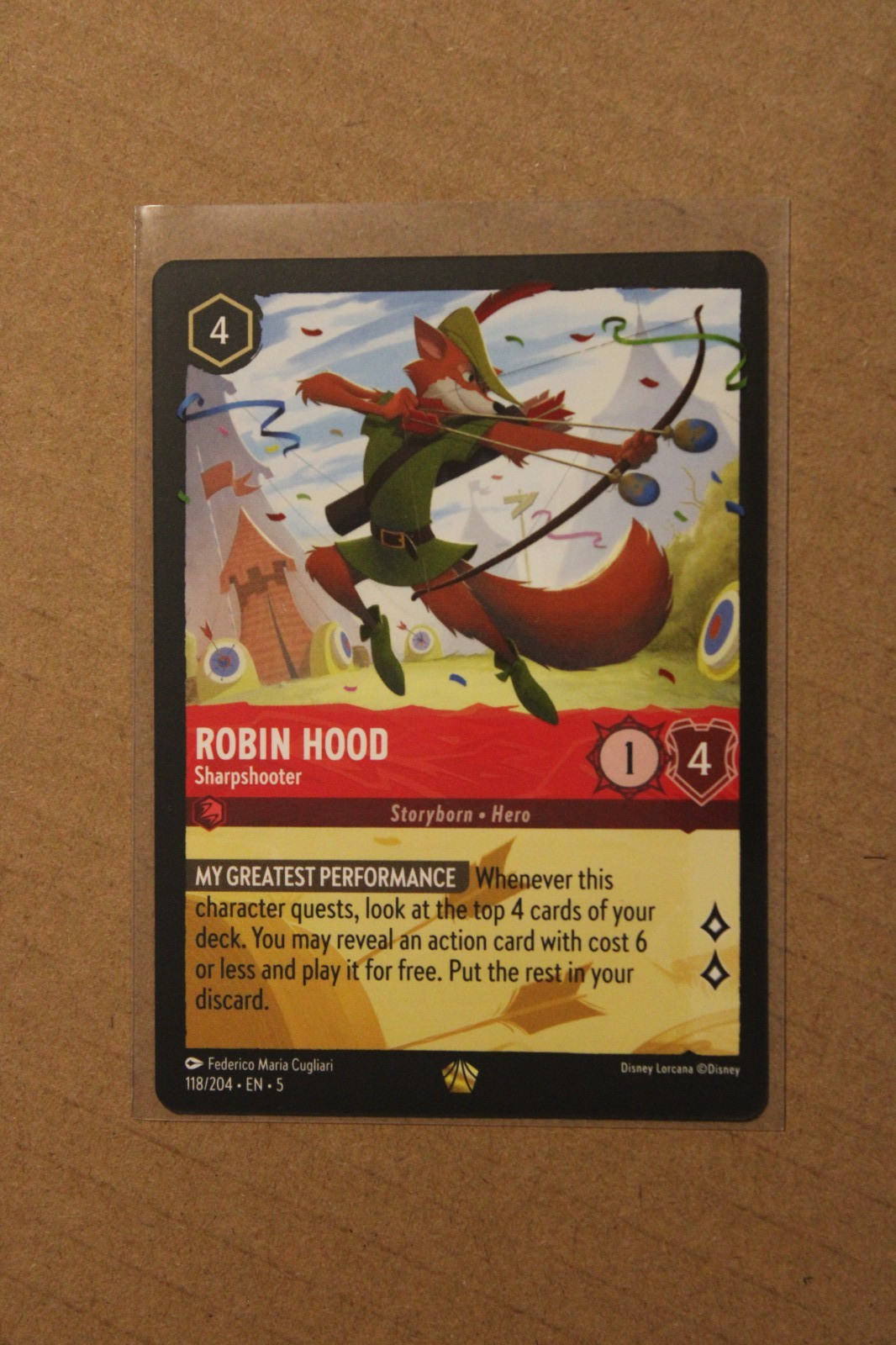 Robin Hood - Sharpshooter 118/204 Shimmering Skies Regular Lorcana TCG Near Mint