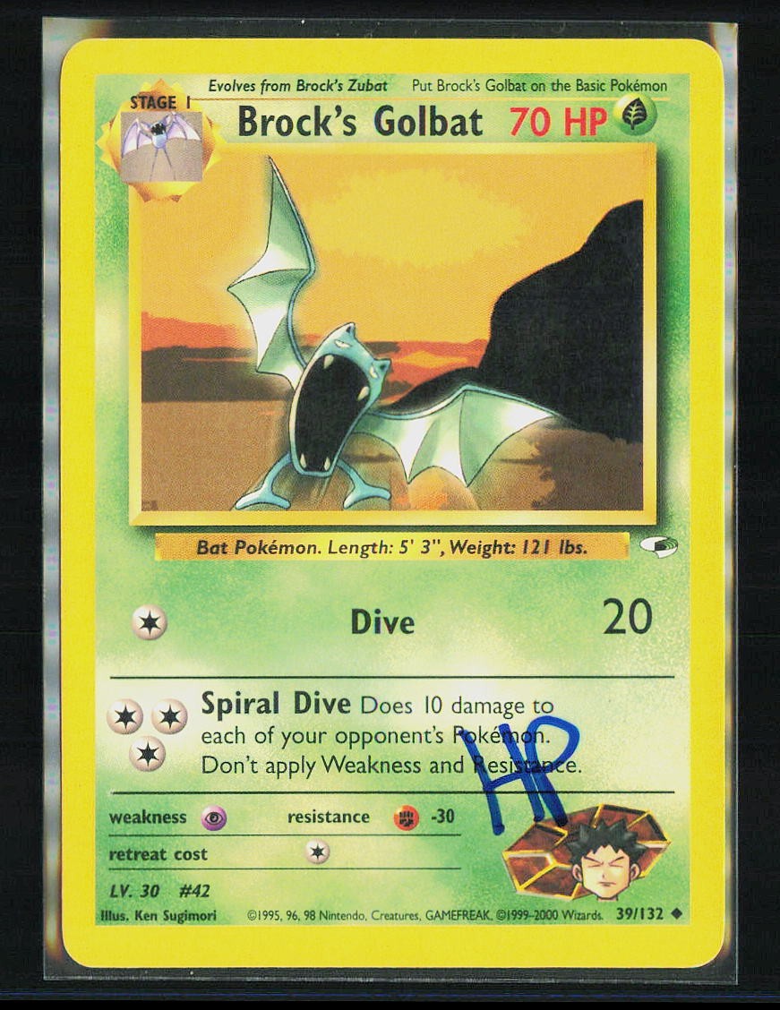 Pokemon Brock's Golbat Gym Heroes 39/132 Unlimited HP