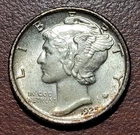 1925 Mercury Dime Lustrous AU+ UNC Full Bands Silver 10c Coin