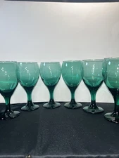 Libby Metropolitan Juniper Green Glass Tumblers, Vintage, Set of 6