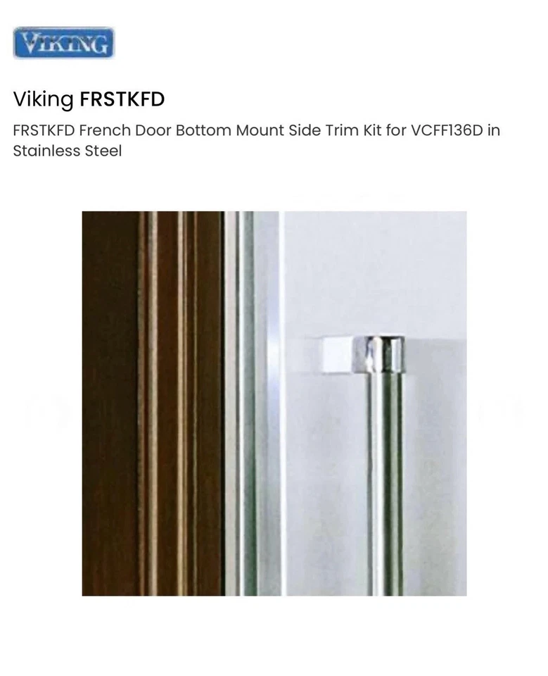 维京不锈钢侧边装饰套件 #FRSTKFD 适用于法式门冰箱,C-pics   — 第 2/4 张图片