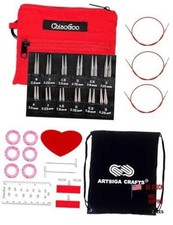 ChiaoGoo Twist Shorties Red 2 3 Inch 7230-M Interchangeable Set US 0, 1,