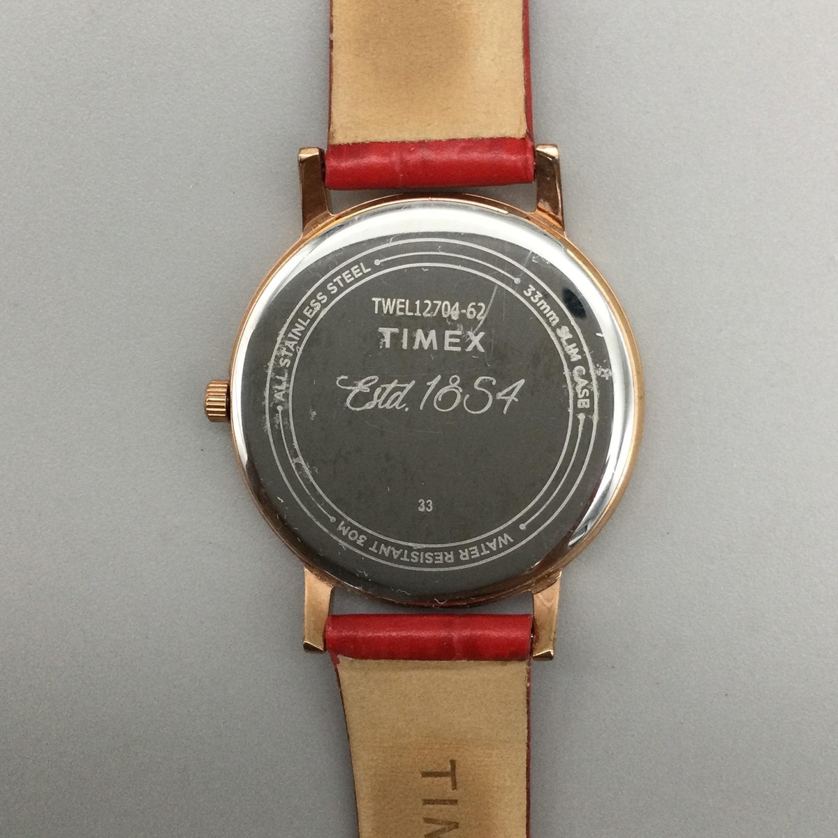Timex Empera Watch Womens 33mm Rose Gold Red Leather 