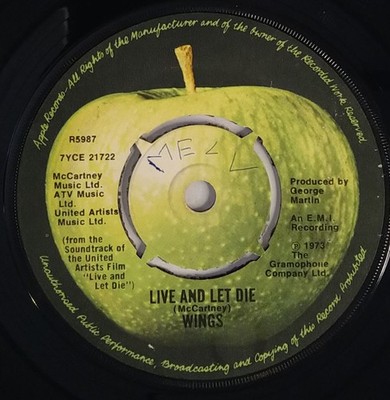 Wings Live And Let Die 7'' Single (1973) Apple Records R5987